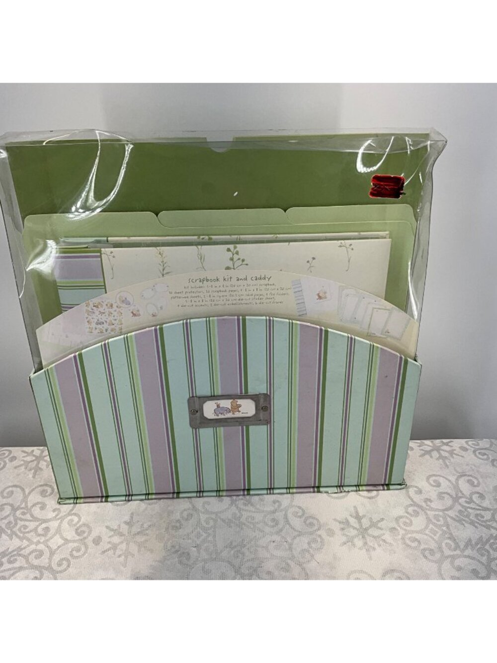 Disney Winnie The Pooh Scrapbook Kit & Caddy Set With Accessories Green & Purple